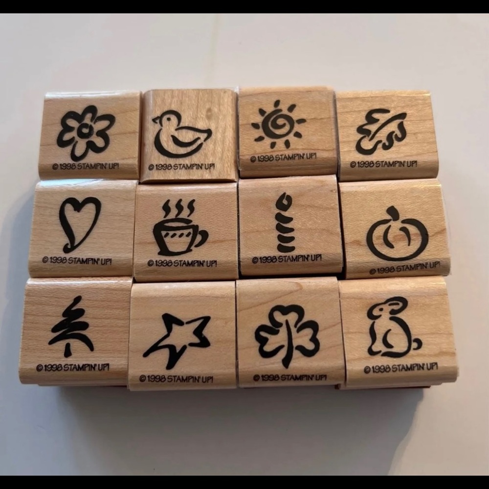 Stampin’ Up! - Bitty B - Wood Mounted Set of 12.